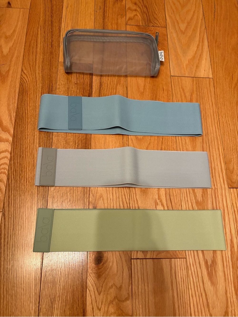 Bala Fabric Loop Resistance Bands in Blue, Gray, and Sage